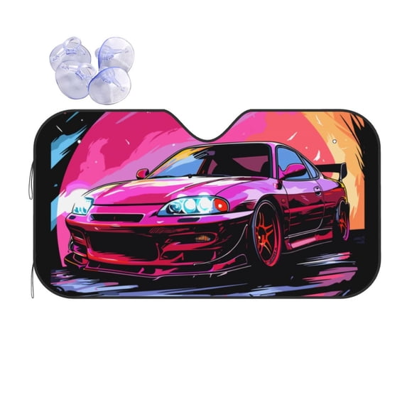 XMXT Car Sun Shade Windshield, Colorful Car Designs Sunshade for Car Windshield Sun Shades for Car SUV Truck, m
