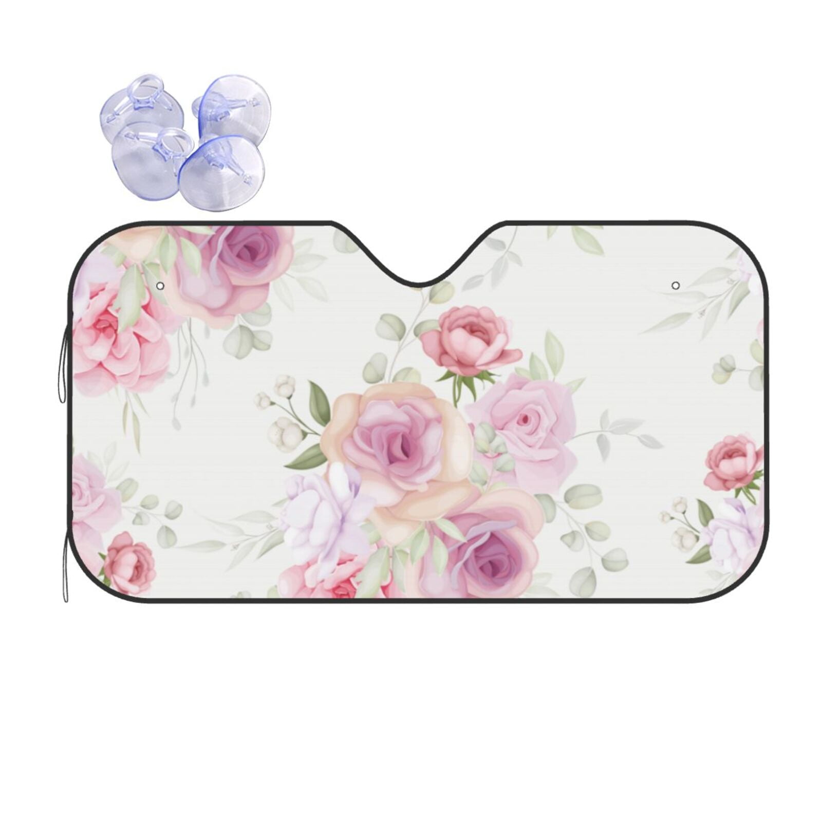 Ethnic Pink Print Pattern Car Sun Shade