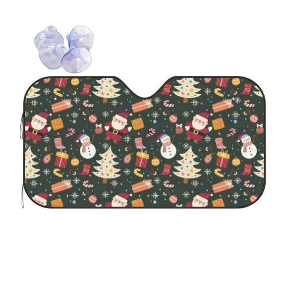XMXT Car Sun Shade Windshield, Fun Christmas Tree Snowman Sunshade for Car Windshield Sun Shades for Car SUV Truck, s