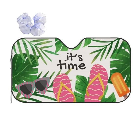 XMXT Car Sun Shade Windshield, Funny Time Prints Sunshade for Car Windshield Sun Shades for Car SUV Truck, m
