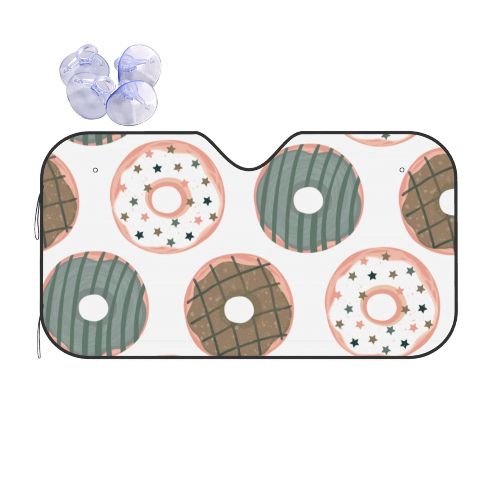 Colorful Donut Pattern Print Car Sun Shade