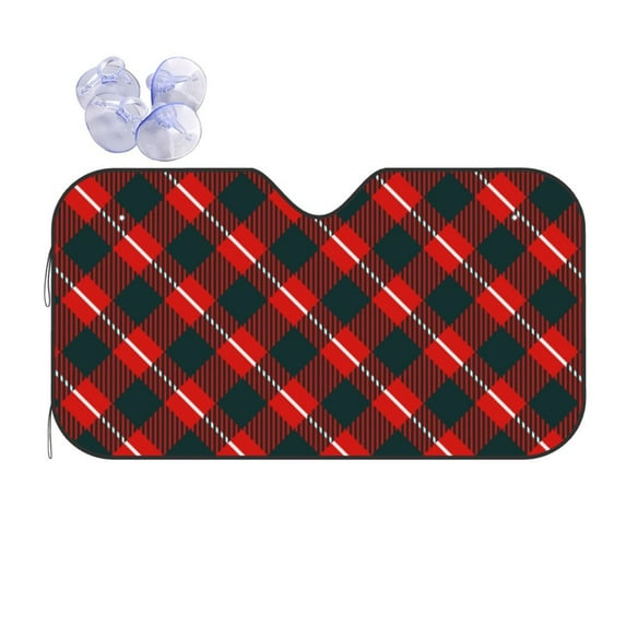 XMXT Car Sun Shade Windshield, Retro Christmas Rhombus Print Sunshade for Car Windshield Sun Shades for Car SUV Truck, s