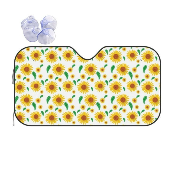 XMXT Car Sun Shade Windshield, Sunflower Flower Background Sunshade for Car Windshield Sun Shades for Car SUV Truck, m