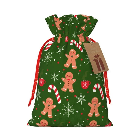 XMXT Christmas Drawstring Gift Bags, Cartoon Santa Lollipop Man Wrapping Sacks Candy Packing Bag Party Decorations Favor Bags, S