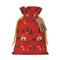 thumbnail image 1 of XMXT Christmas Drawstring Gift Bags, Christmas Tree Bear Bells Wrapping Sacks Candy Packing Bag Party Decorations Favor Bags, M, 1 of 8