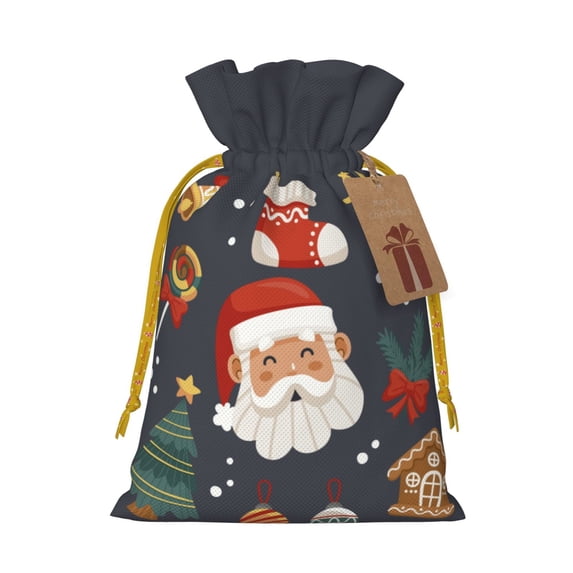 XMXT Christmas Drawstring Gift Bags, Wrapping Sacks Candy Packing Bag Party Decorations Favor Bags, M