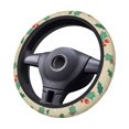 thumbnail image 1 of XMXT Christmas Hollyhock Beige Print Steering Wheel Cover, Elastic Non-Slip Universal Fit Car Decor Accessories Protector for Auto SUV Trucks, 1 of 8