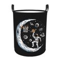 thumbnail image 1 of XMXT Collapsible Laundry Basket, Astronauts Playing Basketball Polyester Waterproof Laundry Hamper, 62L, 1 of 8