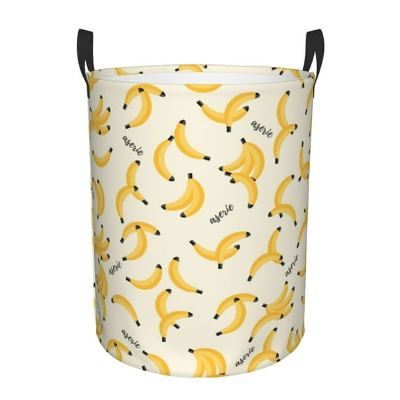 XMXT Collapsible Laundry Basket, Banana Cartoon Print Waterproof Polyester Laundry Hamper, 62L