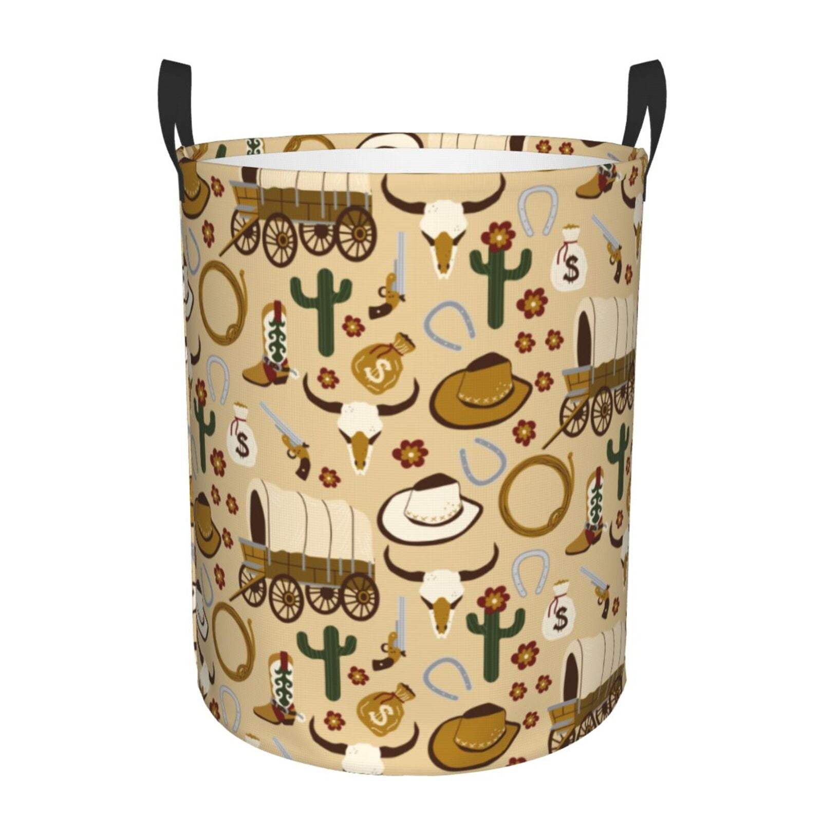 XMXT Collapsible Laundry Basket, Cartoon Desert Elements Polyester