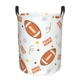 thumbnail image 1 of XMXT Collapsible Laundry Basket, Cartoon Rugby Ball Polyester Waterproof Laundry Hampers Dirty Clothes Hamper, 40L, 1 of 8