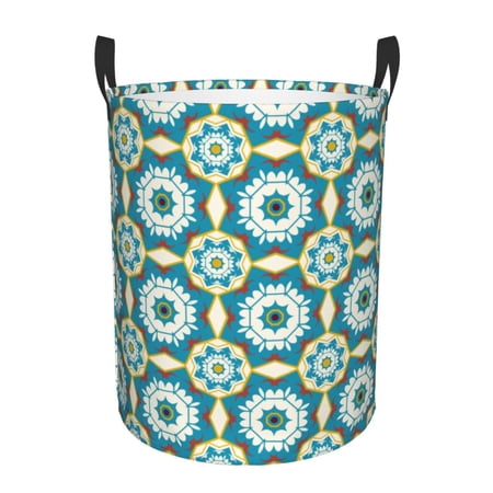 XMXT Collapsible Laundry Basket, Colorful Kaleidoscope Pattern Polyester Waterproof Laundry Hamper, 40L
