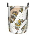 thumbnail image 1 of XMXT Collapsible Laundry Basket, Decorative Feather Graffiti Polyester Waterproof Laundry Hamper, 62L, 1 of 8