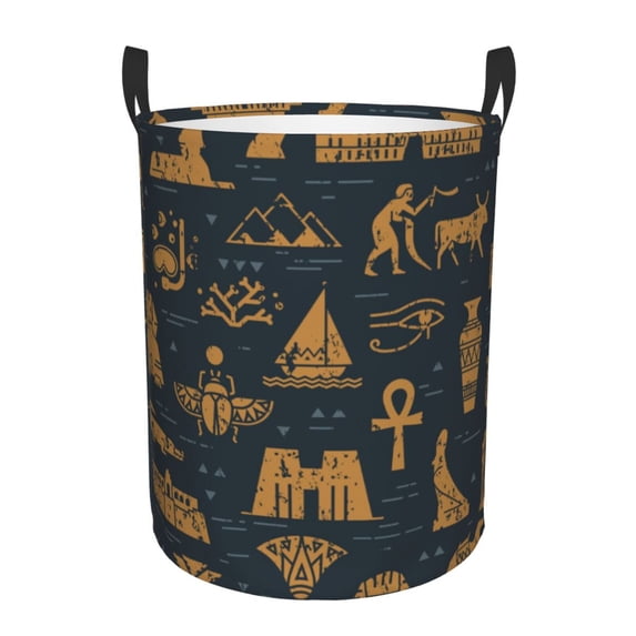 XMXT Collapsible Laundry Basket, Egyptian Cultural Graffiti Waterproof Laundry Hampers Storage Baskets Dirty Clothes Hamper, 62L