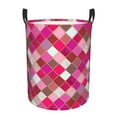 thumbnail image 1 of XMXT Collapsible Laundry Basket, Fuchsia Mosaic Print Waterproof Laundry Hampers Storage Baskets Dirty Clothes Hamper, 40L, 1 of 8