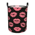 thumbnail image 1 of XMXT Collapsible Laundry Basket, Pink Multi Lips Print Waterproof Laundry Hampers Storage Baskets Dirty Clothes Hamper, 40L, 1 of 8