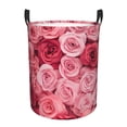 thumbnail image 1 of XMXT Collapsible Laundry Basket, Pink Series Rose Print Polyester Waterproof Laundry Hamper, 62L, 1 of 8