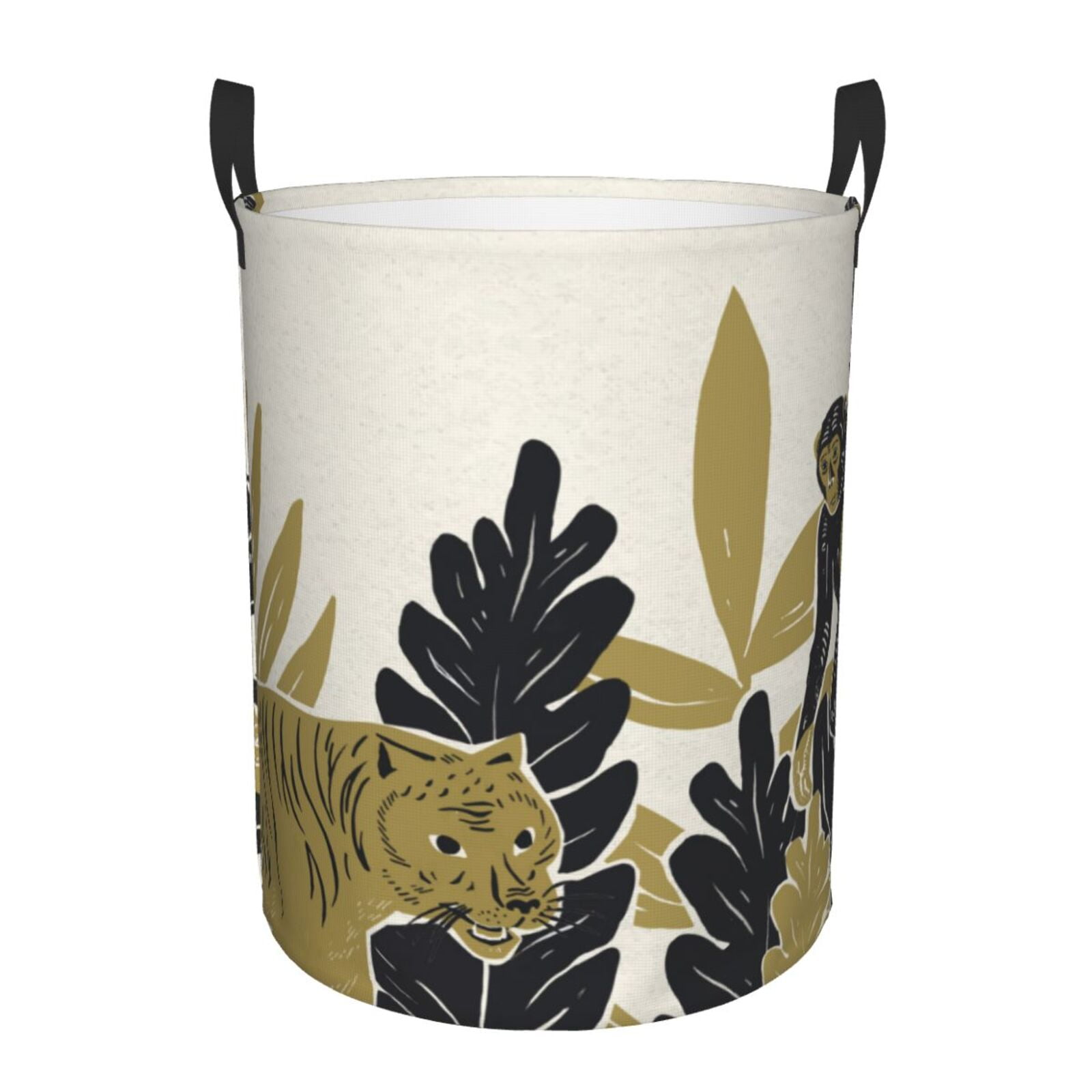 XMXT Collapsible Laundry Basket, Tiger Orangutan Illustration Polyester