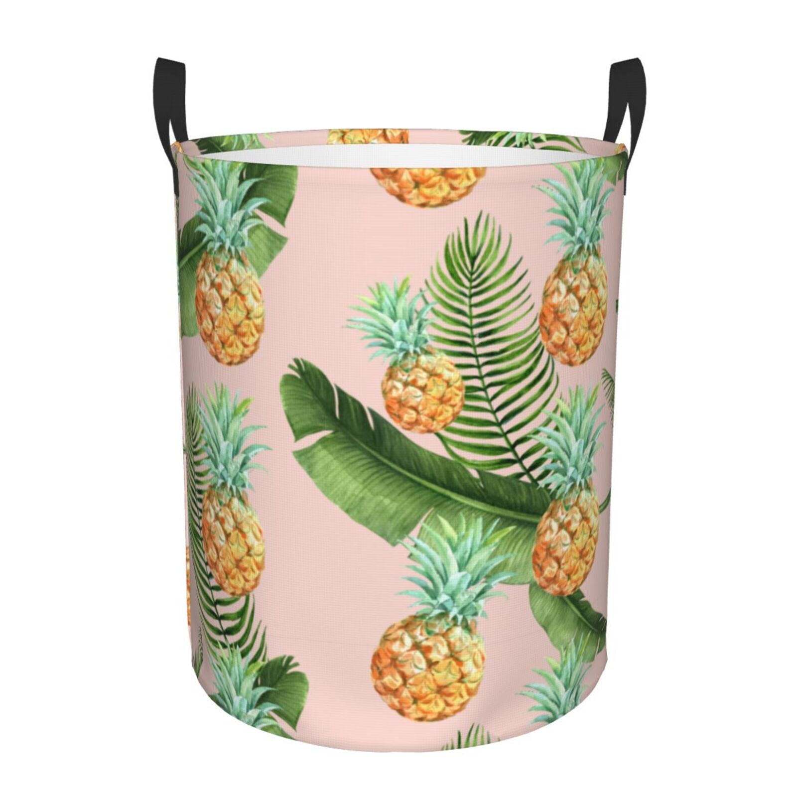 Yellow Pineapple Hawaiian Print Laundry Basket