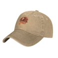 thumbnail image 1 of XMXT Cotton Baseball Cap, Brown Watercolor Skull Mens Baseball Hats, Natural, 1 of 9