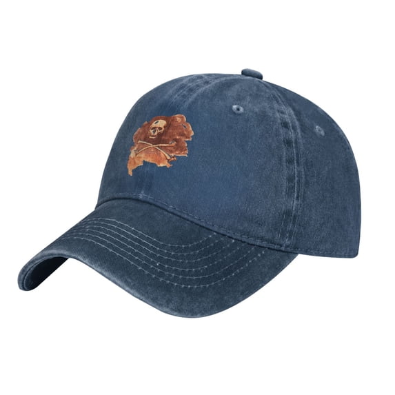 XMXT Cotton Baseball Cap, Brown Watercolor Skull Mens Baseball Hats, Navy Blue