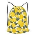 thumbnail image 1 of XMXT Drawstring Backpack, Yellow Fun Lemon Print Waterproof Gym Bag for Women, s, 1 of 8