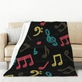 thumbnail image 1 of XMXT Flannel Throw Blanket, Colorful Music Symbols Throw Blankets for Bed Couch Living Room, 50 x 70 inches, 1 of 9