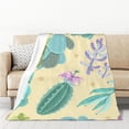 thumbnail image 1 of XMXT Flannel Throw Blanket, Cute Succulents Watercolor Throw Blankets for Bed Couch Living Room, 50 x 70 inches, 1 of 9