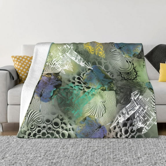 XMXT Flannel Throw Blanket for Couch, Abstract Theme Background Bed Sofa Decor Blankets for Home Bedroom, 80 x 60 inches