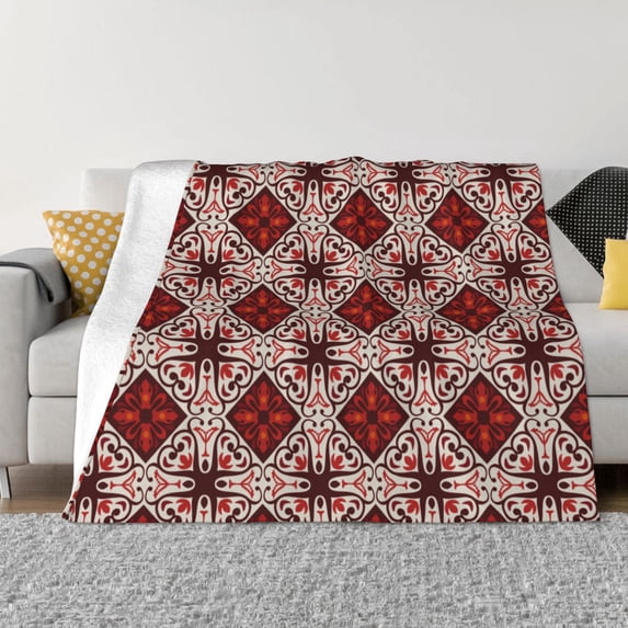 XMXT Flannel Throw Blanket for Couch, Classic Perris Print Bed Sofa Decor Blankets for Home Bedroom, 50 x 40 inches