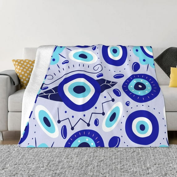 XMXT Flannel Throw Blanket for Couch, Evil Abstract Eyes Bed Sofa Decor Blankets for Home Bedroom, 80 x 60 inches