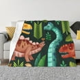 thumbnail image 1 of XMXT Flannel Throw Blanket for Couch, Flat Dinosaur Illustration Bed Sofa Decor Blankets for Home Bedroom, 60 x 50 inches, 1 of 9