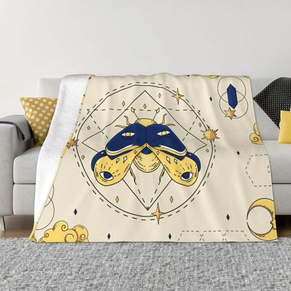 XMXT Flannel Throw Blanket for Couch, Insect Eye Rune Bed Sofa Decor Blankets for Home Bedroom, 50 x 40 inches