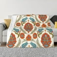 thumbnail image 1 of XMXT Flannel Throw Blanket for Couch, Vintage Persian Botanicals Bed Sofa Decor Blankets for Home Bedroom, 50 x 40 inches, 1 of 9