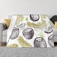 thumbnail image 1 of XMXT Flannel Throw Blanket for Couch, Warm Coconut Fruit Leaf Print Bed Sofa Decor Blankets for Home Bedroom, 80 x 60 inches, 1 of 8