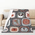 thumbnail image 1 of XMXT Flannel Warm Throw Blanket, Cartoon Animal Heads Bedroom Decor Blankets for Bed Couch Living Room, 50 x 70 inches, 1 of 9