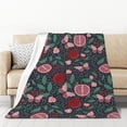 thumbnail image 1 of XMXT Flannel Warm Throw Blanket, Funny Butterfly Pomegranate Bedroom Decor Blankets for Bed Couch Living Room, 50 x 70 inches, 1 of 9