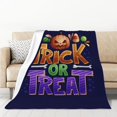 thumbnail image 1 of XMXT Flannel Warm Throw Blanket, Trick or Treat Cartoon Print Bedroom Decor Blankets for Bed Couch Living Room, 50 x 70 inches, 1 of 9