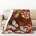 thumbnail image 1 of XMXT Flannel Warm Throw Blanket, Vintage Butterfly Floral Bedroom Decor Blankets for Bed Couch Living Room, 50 x 70 inches, 1 of 9