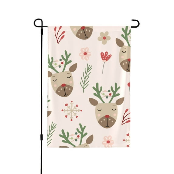 XMXT Garden Decor Flags, Cute Moose Pink Print Double-Sided Garden Flags, 28 x 40 inches