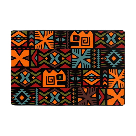 XMXT Indoor Area Rug, African Tribal Decoration Graffiti Non-Slip Polyester Rugs for Living Room, 36 x 24 inches