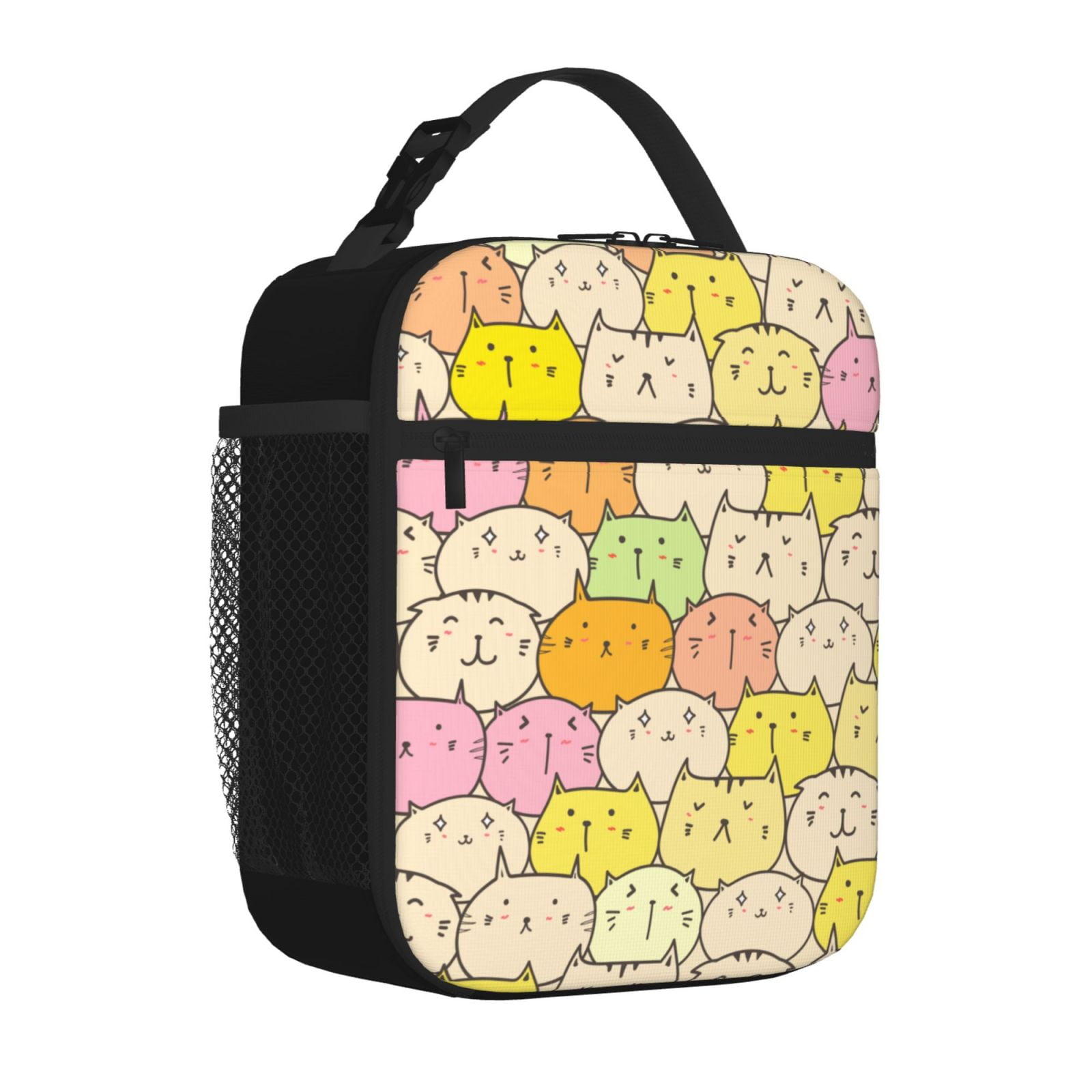 XMXT Insulated Lunch Bag for Women Men Kids, Cute Cats Print Lunch Box ...