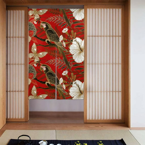 XMXT Japanese Noren Doorway Room Divider Curtain,Japanese Golden Parrot Restaurant Closet Door Entrance Kitchen Curtains, 34 x 56 inches