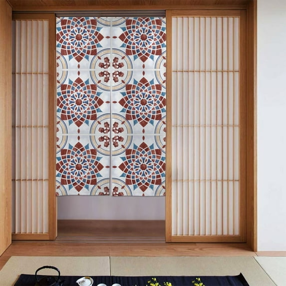 XMXT Japanese Noren Doorway Room Divider Curtain,Turkish Persian Tattoo Restaurant Closet Door Entrance Kitchen Curtains, 34 x 56 inches