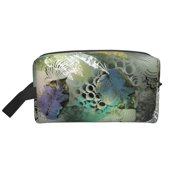 XMXT Large Capacity Makeup Pouch Bag, Abstract Theme Background Make Up Storage Bag Cosmetic Travel Toiletry Bags for Women Men, One Size