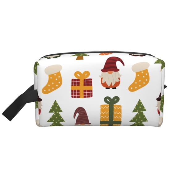 XMXT Large Capacity Makeup Pouch Bag, Colorful Christmas Elves Make Up Storage Bag Cosmetic Travel Toiletry Bags for Women Men, One Size
