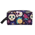 thumbnail image 1 of XMXT Large Capacity Makeup Pouch Bag, Mexican Fun Skulls Make Up Storage Bag Cosmetic Travel Toiletry Bags for Women Men, One Size, 1 of 9