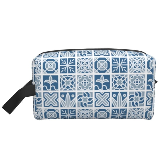 XMXT Large Capacity Makeup Pouch Bag, Peris Geometric Flower Make Up Storage Bag Cosmetic Travel Toiletry Bags for Women Men, One Size