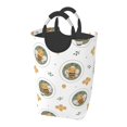thumbnail image 1 of XMXT Large Collapsible Laundry Hamper, Cute Bee Honey Print Laundry Basket with Aluminum Handle, 50L Multicolor, 1 of 7