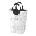 thumbnail image 1 of XMXT Large Collapsible Laundry Hamper, White Marble Print Laundry Basket with Aluminum Handle, 50L Gray, 1 of 7
